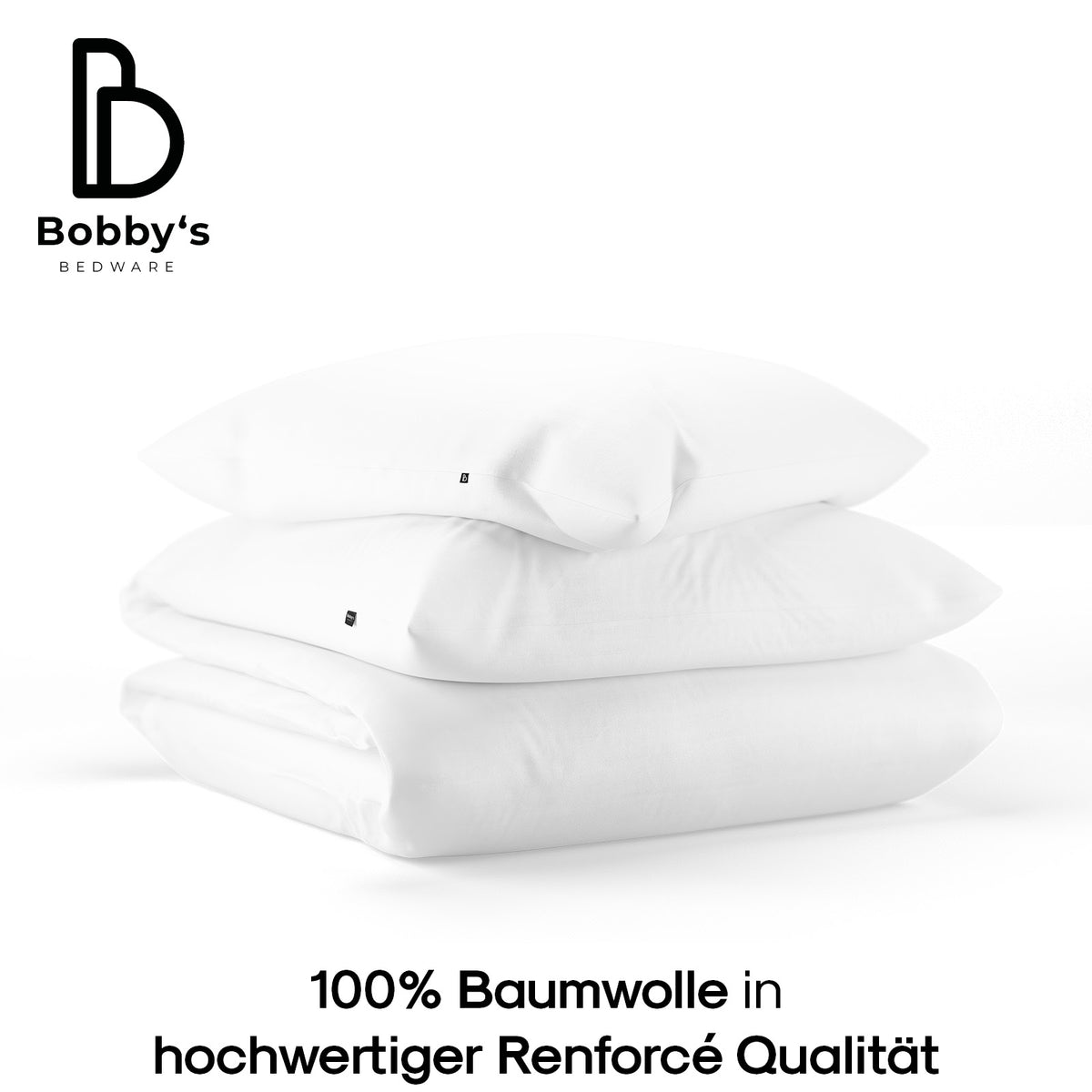 Baumwoll Bettwäsche-Set weiß | 100% Renforcé Baumwolle