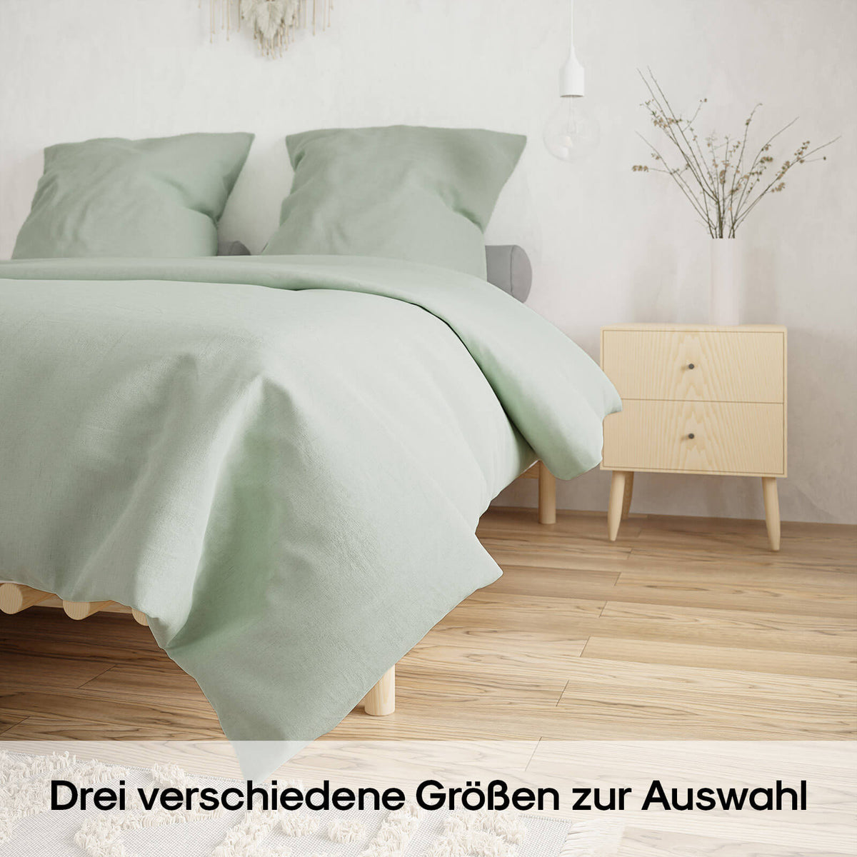 Baumwoll Bettwäsche-Set pastell-grün | 100% Renforcé Baumwolle